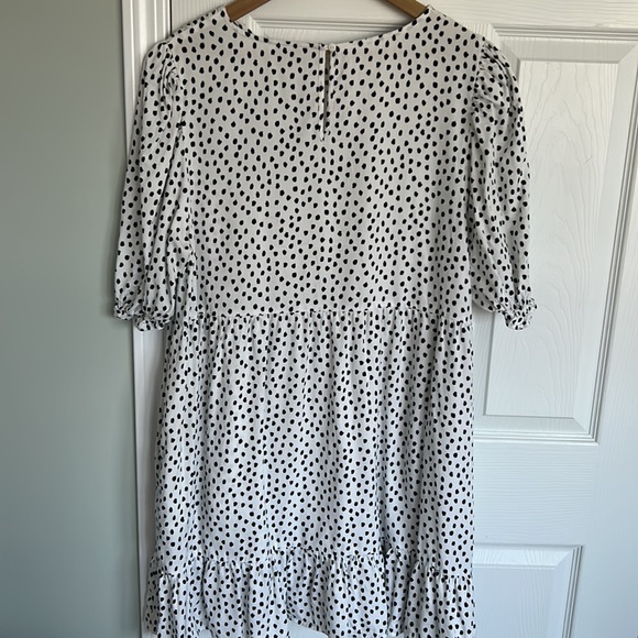 The Drop white and black polka dot dress, size L - Picture 4 of 4